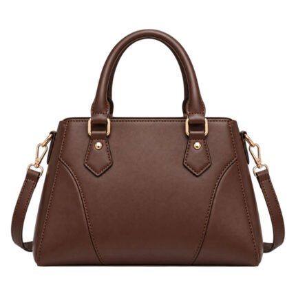 Handwide Brown Women’s Satchel Handbags – Structured Faux Leather Everyday Bag