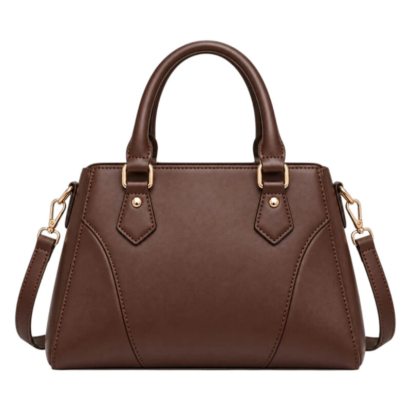 Handwide Brown Women’s Satchel Handbags – Structured Faux Leather Everyday Bag