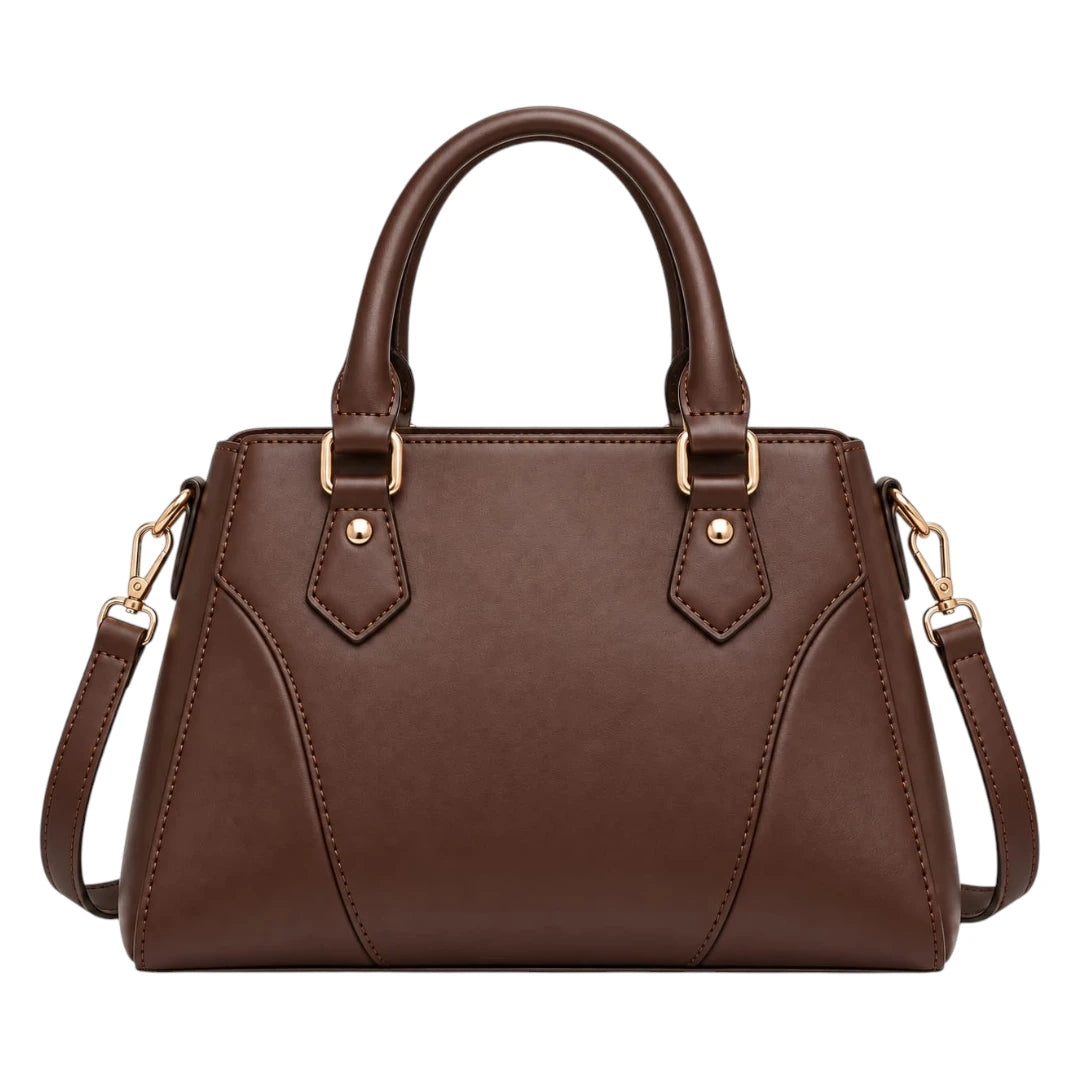 BaggisBrownWomen_sSatchelHandbag_ClassicStructuredFauxLeatherShoulderBag_5.jpg Handwide Brown Women’s Satchel Handbags – Structured Faux Leather Everyday Bag