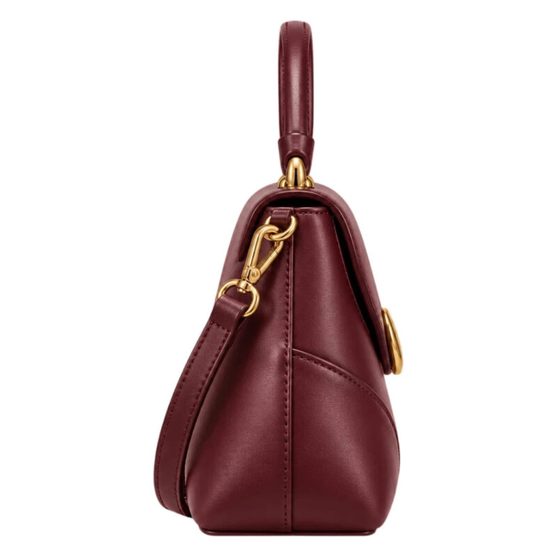 Handwide Burgundy Women’s Satchel Handbag – Elegant Top Handle Faux Leather Bag